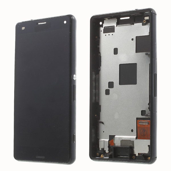 Sony Xperia Z3 Compact LCD displej včetně středního rámečku telefonu D5803 černá