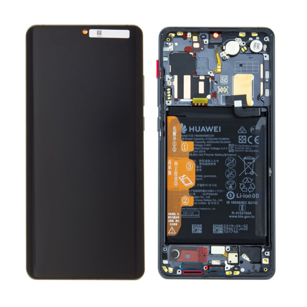 Huawei P30 Pro LCD displej dotykové sklo komplet přední panel včetně rámečku Black (Service Pack)