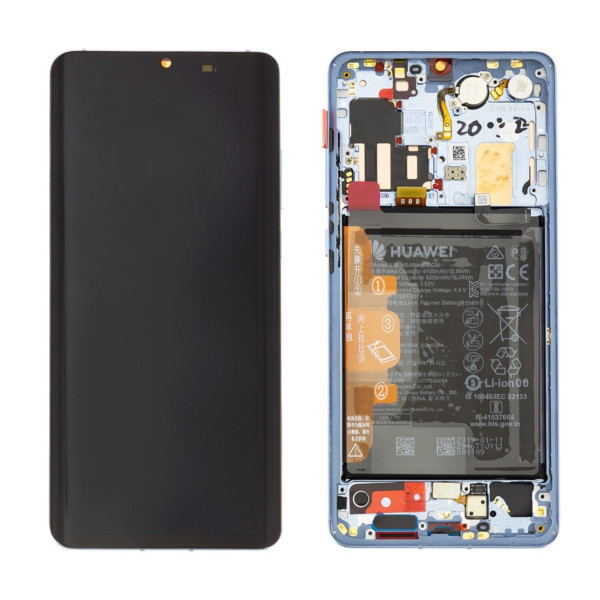 Huawei P30 Pro LCD displej dotykové sklo komplet přední panel včetně rámečku Breathing Crystal (Service Pack)