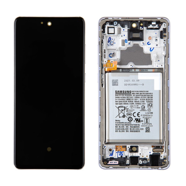 Samsung Galaxy A72 LCD displej dotykové sklo A725/A726 fialový včetně baterie (Service Pack)