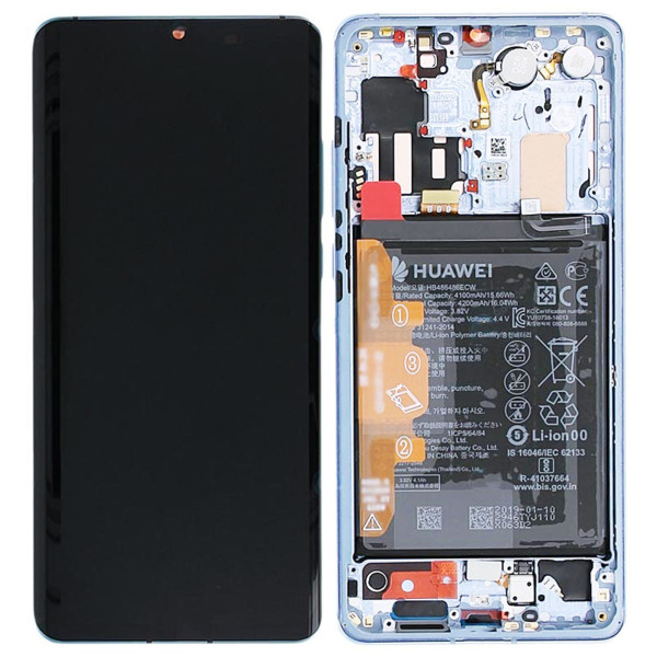 Huawei P30 Pro LCD displej dotykové sklo včetně rámečku (Service Pack) Silver