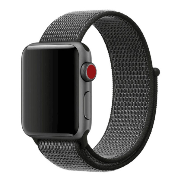 Apple Watch 42mm 44MM tkaný nylonový provlékací sportovní řemínek tmavě šedá