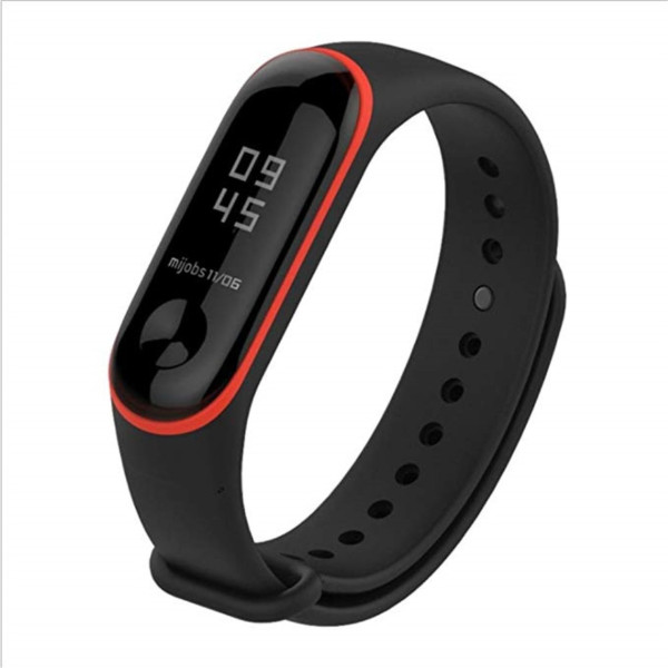 Xiaomi Mi Band 3 / 4 pásek na ruku řemínek silikon černočervený