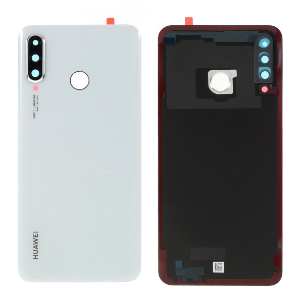 Huawei P30 Lite zadní kryt baterie bílý včetně krytky čočky fotoaparátu (MAR-L01A, MAR-L21A, MAR-LX1A)