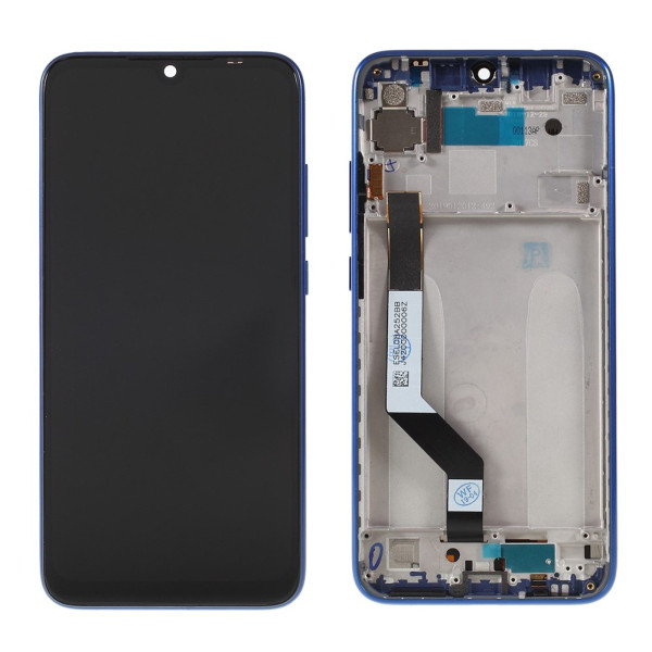 Xiaomi Redmi Note 7 LCD displej dotykové sklo komplet přední panel včetně rámečku modrý