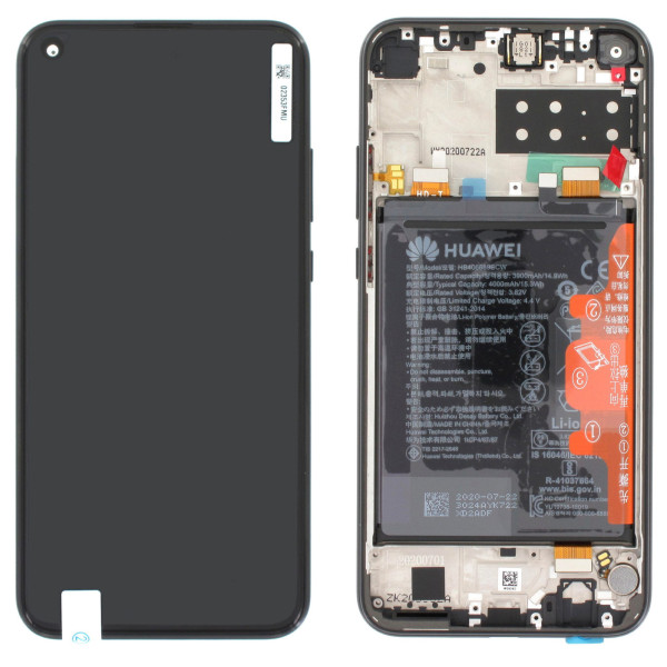 Huawei P40 Lite E LCD displej dotykové sklo včetně rámečku a baterie (Service Pack) Black