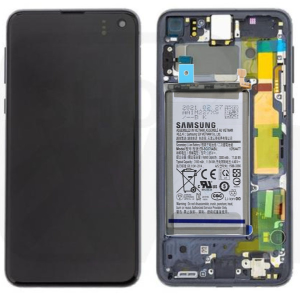 Samsung Galaxy S10e G970 LCD displej dotykové sklo + baterie (Service Pack) Prism Black