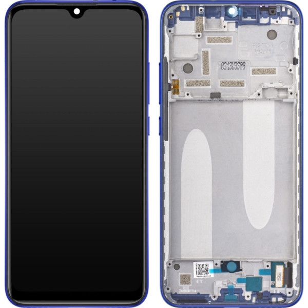 Xiaomi Mi A3 LCD displej dotykové sklo včetně rámečku (Service Pack) blue