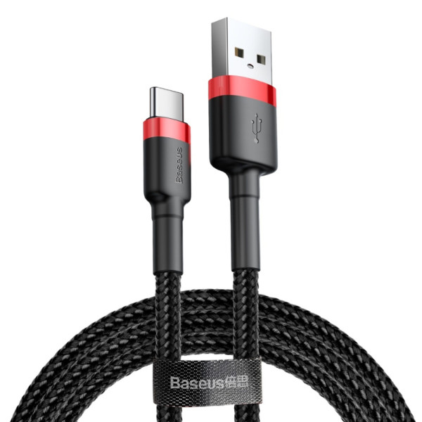 USB-A na USB-C kabel Baseus Cafule 18W 3A (0.5m) červený CATKLF-D91