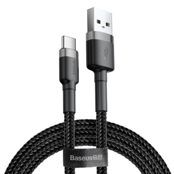 USB-A na USB-C kabel Baseus Cafule 18W 3A (0.5m) šedý CATKLF-EG1