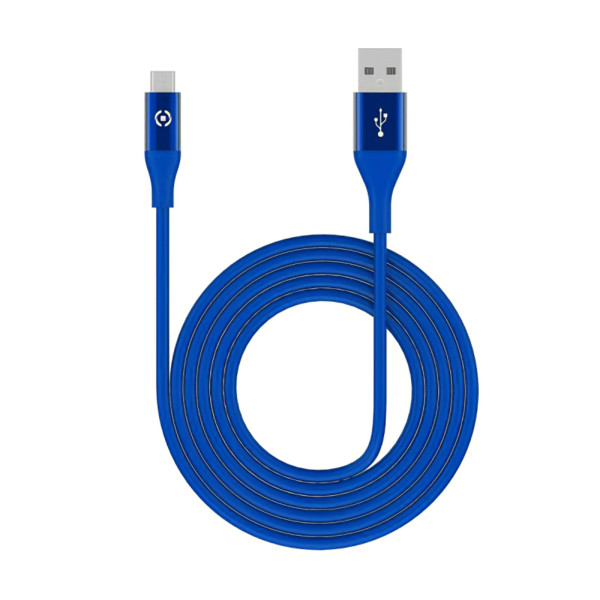 USB-A na microUSB kabel Celly 18W 2.4A (1m) modrý