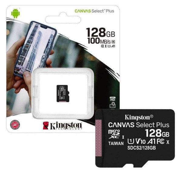 Paměťová karta microSDXC Kingston Canvas Select Plus 128GB, Class 10 / UHS-1 U1